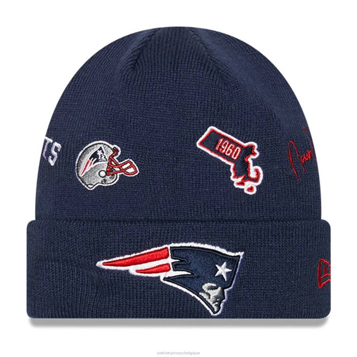 Patriots Jersey enfants bonnet en maille à revers bleu marine new era identity accessoires 864Z3001