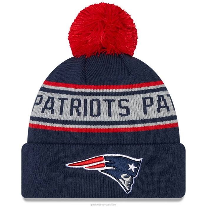 Patriots Jersey enfants bonnet en tricot bleu marine à revers avec pompon new era accessoires 864Z2981