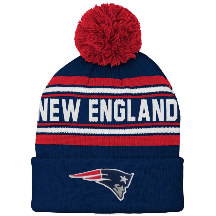 Patriots Jersey enfants bonnet en tricot jacquard marine à revers pour tout-petit avec pompon accessoires 864Z2982