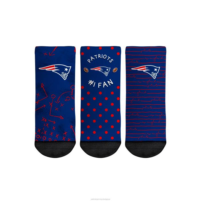 Patriots Jersey enfants Chaussettes Rock Em pour tout-petits #1 Lot de 3 paires de chaussettes pour fans accessoires 864Z2912