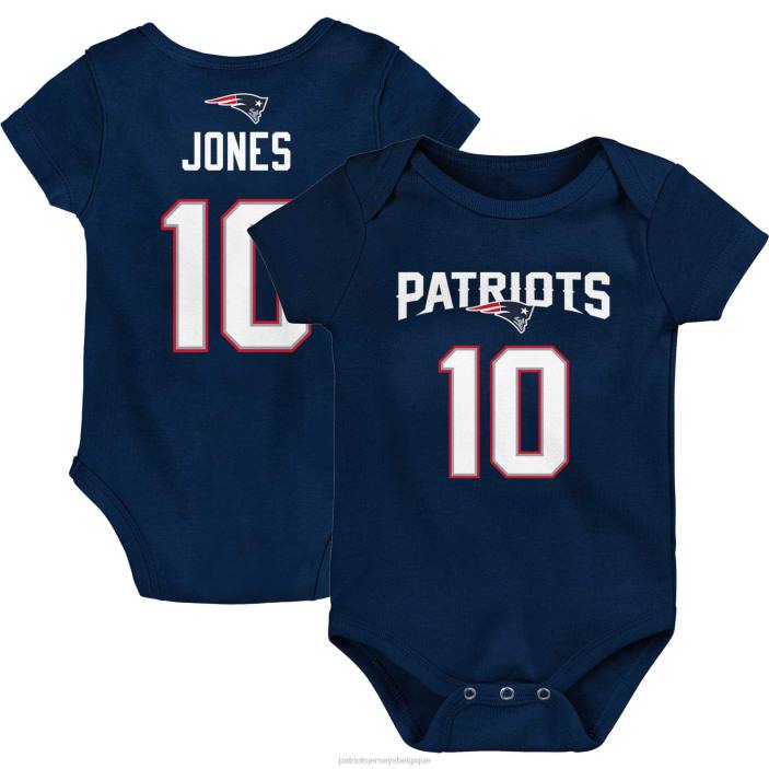 Patriots Jersey enfants nouveau-né et nourrisson mac jones marine mainliner joueur nom et numéro body vêtements 864Z3071