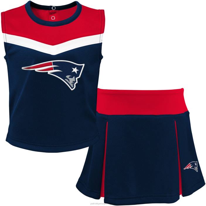 Patriots Jersey enfants ensemble 2 pièces bleu marine/rouge esprit cheerleader vêtements 864Z2934