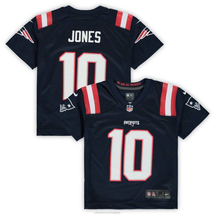 Patriots Jersey enfants maillot de jeu bleu marine nike mac jones préscolaire vêtements 864Z3052