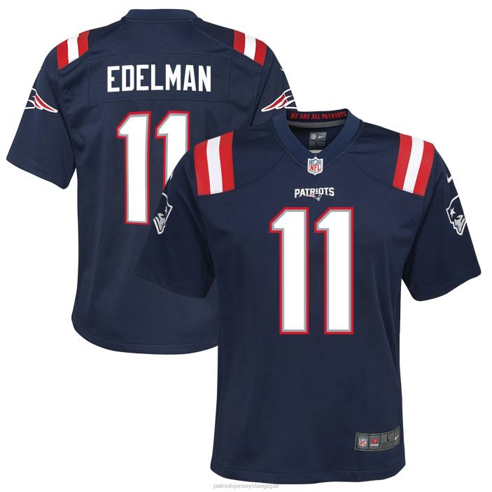 Patriots Jersey enfants maillot de match nike julian edelman bleu marine vêtements 864Z3048