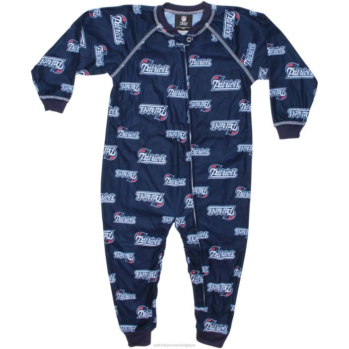 Patriots Jersey enfants combinaison zippée tout-petit raglan passepoilée - bleu marine vêtements 864Z3087