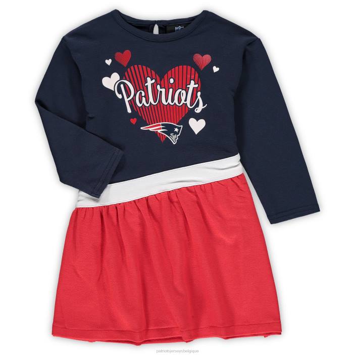 Patriots Jersey enfants robe à manches longues en jersey bleu marine all hearts pour fille vêtements 864Z2943