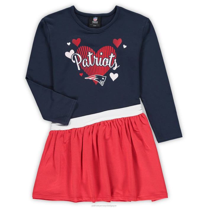 Patriots Jersey enfants robe préscolaire en jersey bleu marine all hearts pour filles vêtements 864Z2938