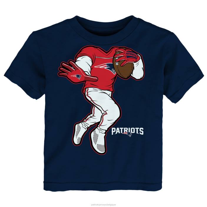 Patriots Jersey enfants t-shirt bleu marine à bras raides pour tout-petits vêtements 864Z3114