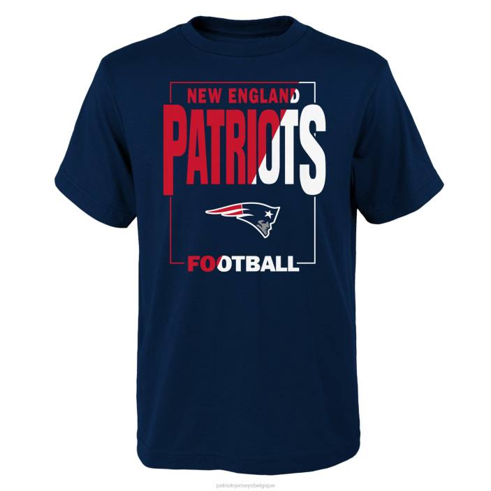 Patriots Jersey enfants t-shirt bleu marine à pile ou face vêtements 864Z3091
