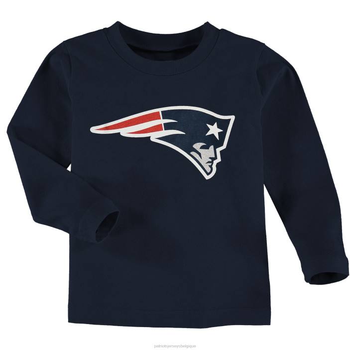 Patriots Jersey enfants t-shirt à manches longues avec logo de l'équipe pour tout-petits - bleu marine vêtements 864Z3097