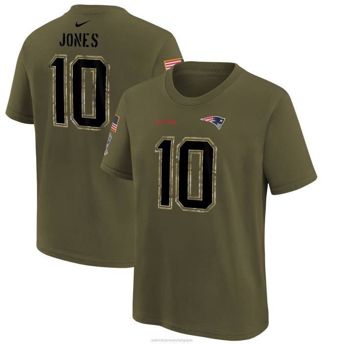 Patriots Jersey enfants t-shirt nike mac jones olive 2022 salute to service name & number vêtements 864Z3121