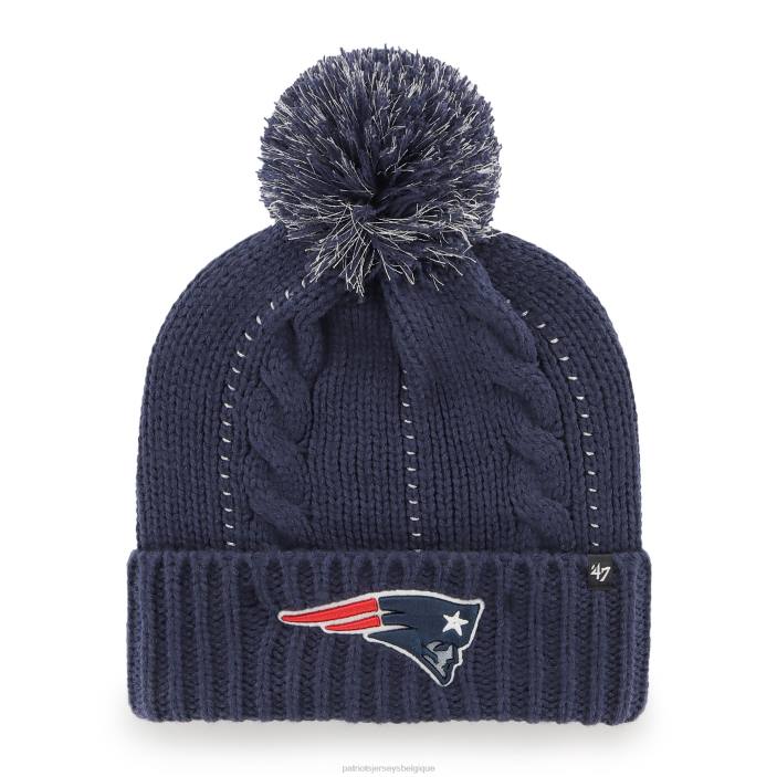 Patriots Jersey femmes 47 bonnet en tricot boule bleu marine à revers avec pompon accessoires 864Z2313