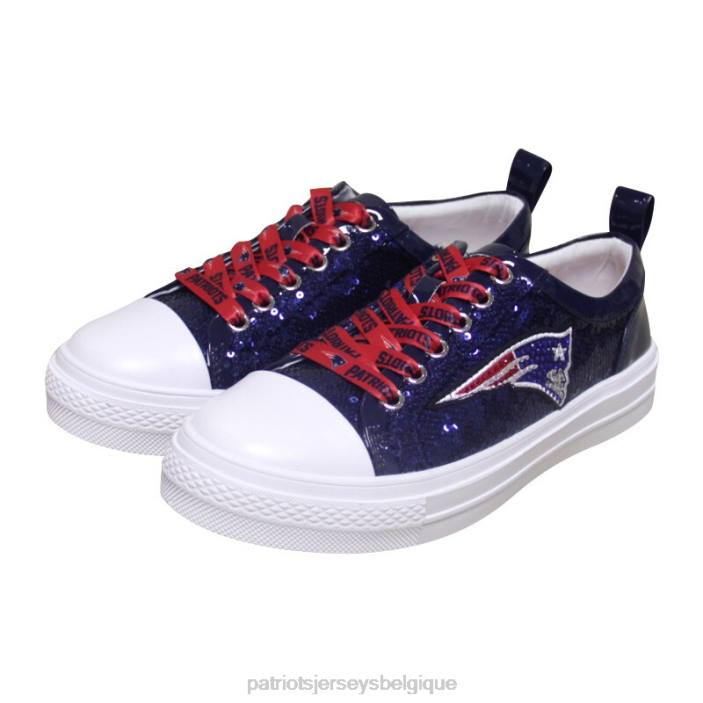 Patriots Jersey femmes baskets cuce bleu marine à sequins chaussure 864Z2233