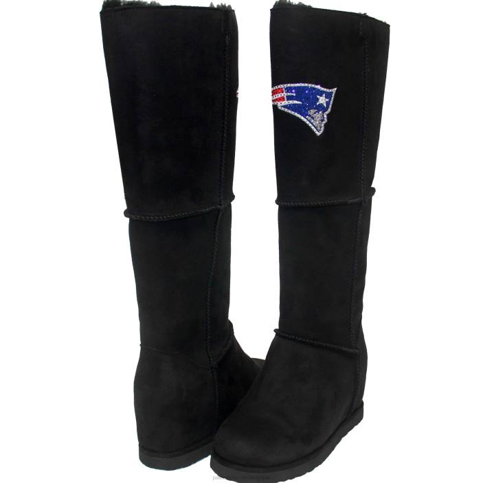 Patriots Jersey femmes cuce bottes hautes en daim noir chaussure 864Z2238