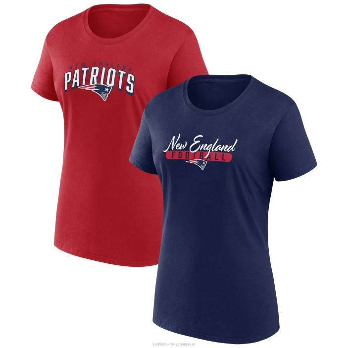 Patriots Jersey femmes fanatics branded bleu marine/rouge fan t-shirt combo ensemble vêtements 864Z2639