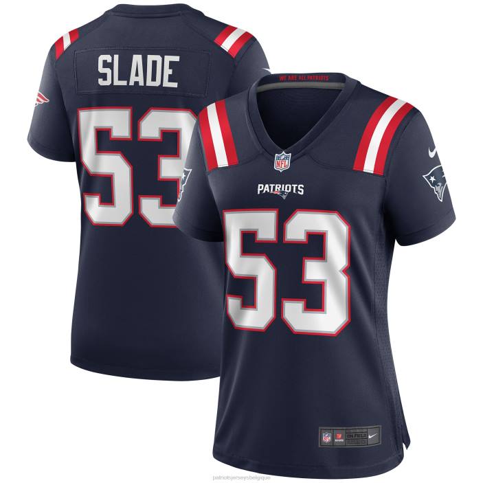 Patriots Jersey femmes maillot chris slade bleu marine joueur retraité nike vêtements 864Z1142