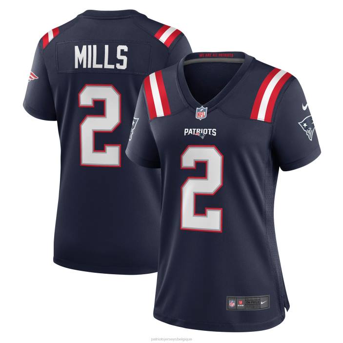 Patriots Jersey femmes maillot de joueur bleu marine nike jalen mills vêtements 864Z1219