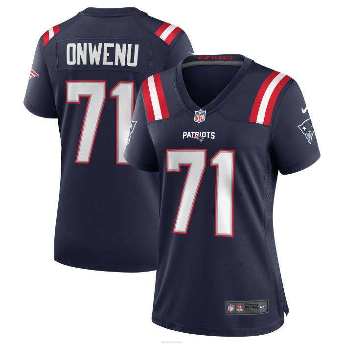 Patriots Jersey femmes maillot de match d'équipe nike mike onwenu bleu marine vêtements 864Z1149