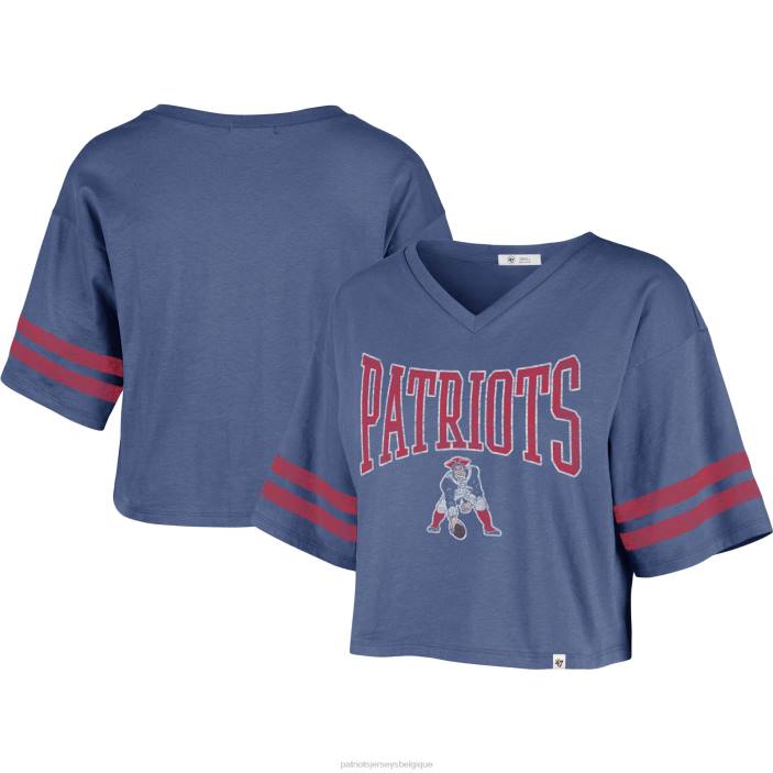 Patriots Jersey femmes 47 royal fanfare sport crop top à col en v vêtements 864Z2638
