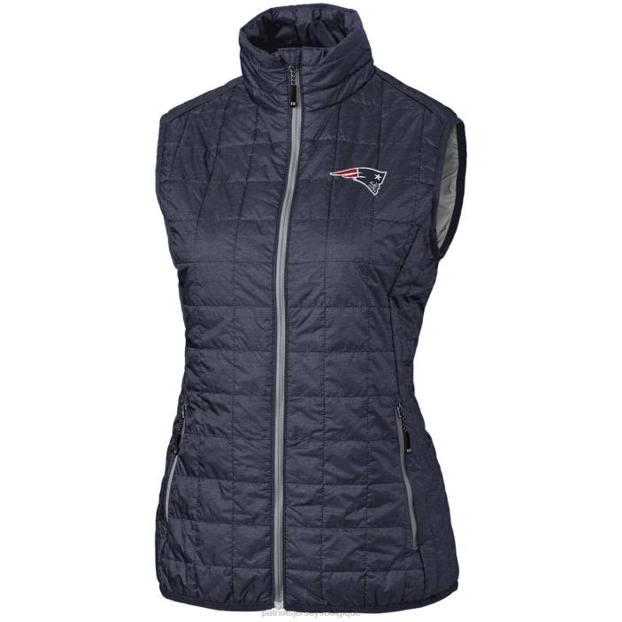 Patriots Jersey femmes cutter & buck bleu marine rainier primaloft éco gilet entièrement zippé vêtements 864Z1076