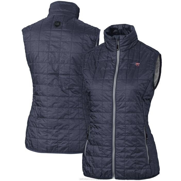 Patriots Jersey femmes cutter & buck bleu marine rainier primaloft gilet matelassé entièrement zippé vêtements 864Z1021