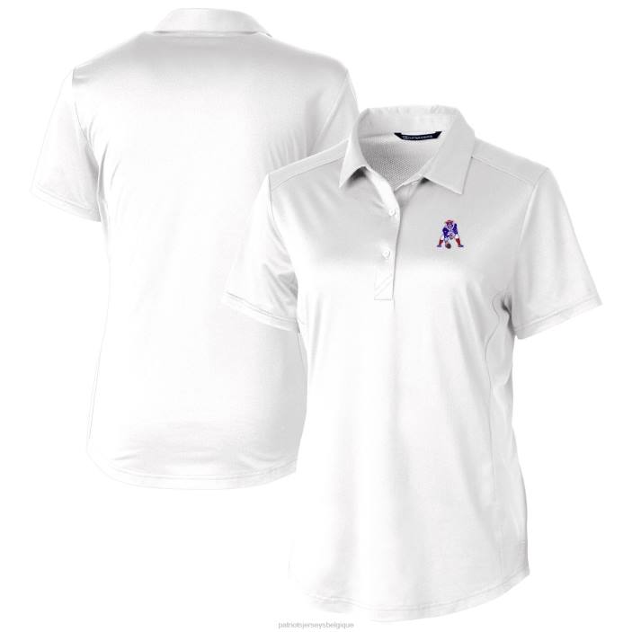 Patriots Jersey femmes Cutter & Buck - Polo blanc stretch texturé avec logo rétro vêtements 864Z2599