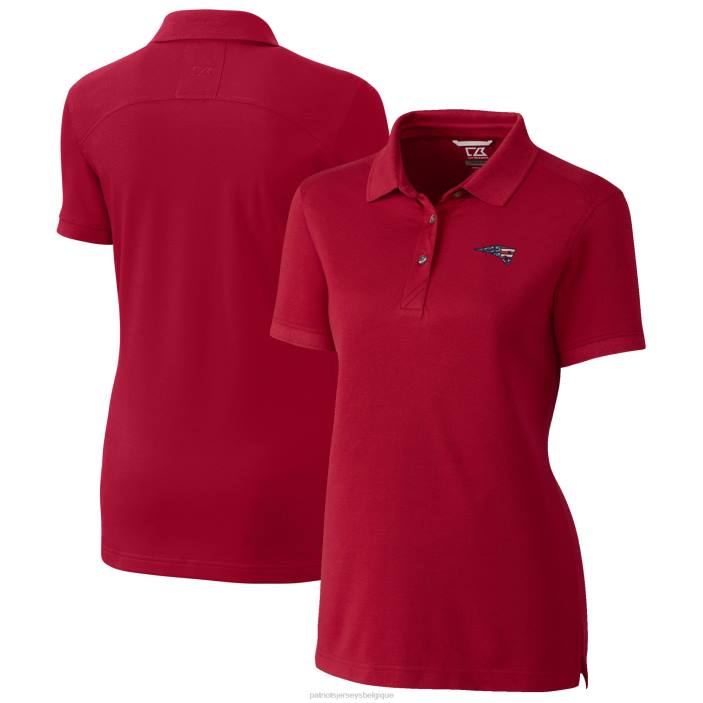 Patriots Jersey femmes cutter & buck rouge logo americana avantage polo en piqué drytec tri-blend vêtements 864Z2571