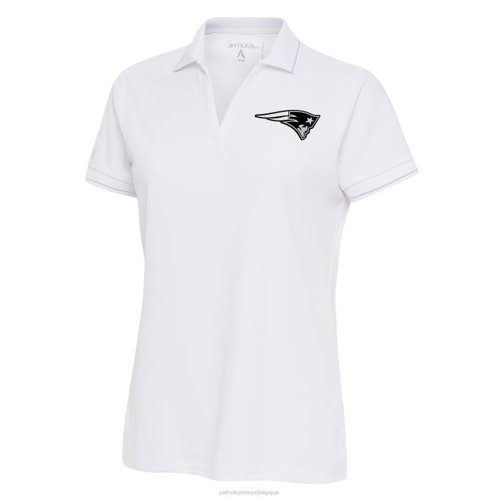 Patriots Jersey femmes polo blanc antigua à logo métallisé vêtements 864Z2545