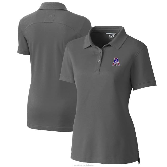 Patriots Jersey femmes polo en piqué triple mélange cutter & buck steel vêtements 864Z2585