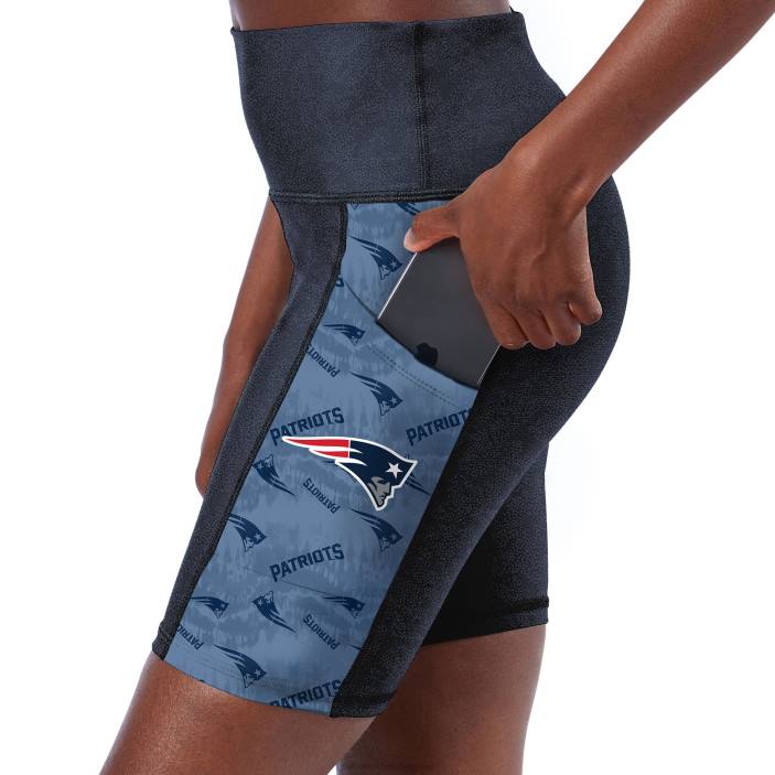 Patriots Jersey femmes certo bleu marine taille haute biker deux poches vêtements 864Z2845