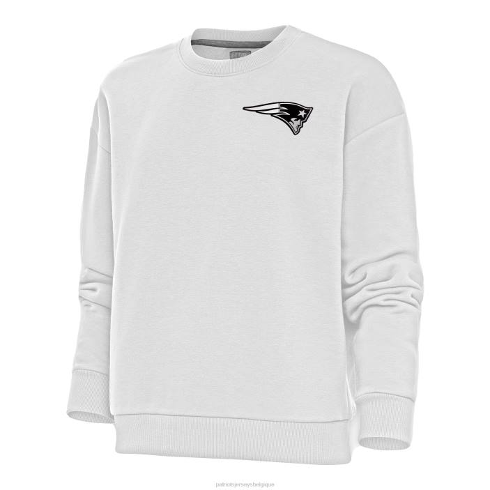 Patriots Jersey femmes antigua blanc métallisé logo victoire ras du cou sweat-shirt vêtements 864Z2456