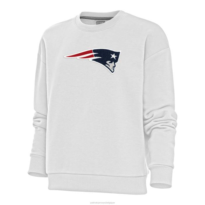 Patriots Jersey femmes antigua blanc victoire pull ras du cou en chenille sweat-shirt vêtements 864Z2426