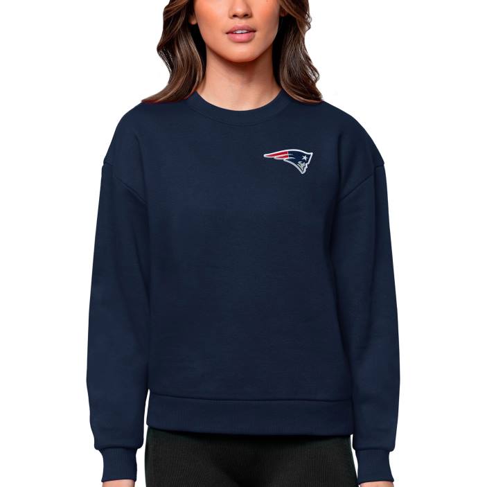 Patriots Jersey femmes antigua bleu marine victoire pull à col rond vêtements 864Z2443