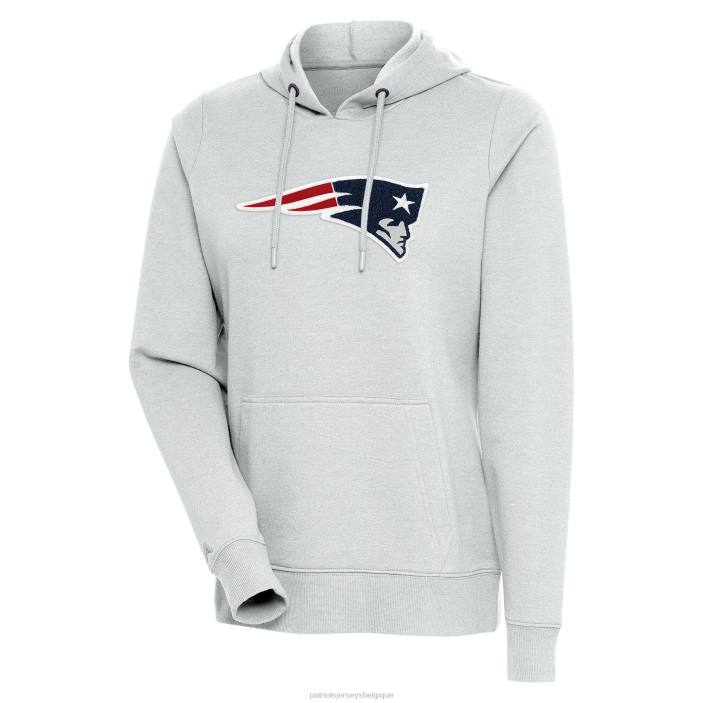 Patriots Jersey femmes antigua gris chiné action chenille pull à capuche vêtements 864Z2419
