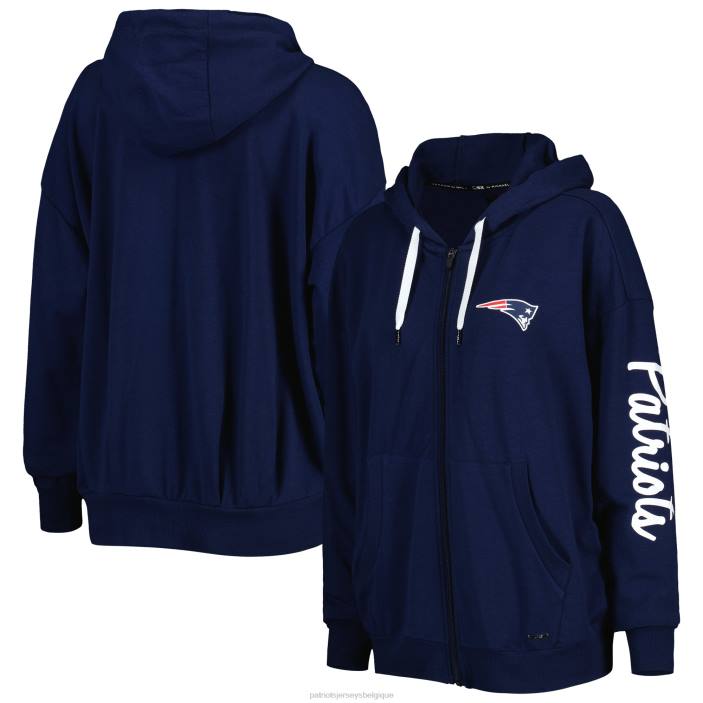 Patriots Jersey femmes msx by michael strahan sweat à capuche léger zippé bleu marine emerson vêtements 864Z2369