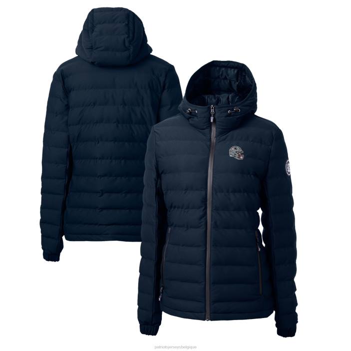 Patriots Jersey femmes coupeur & buck bleu marine casque logo mission ridge repreve veste matelassée à fermeture éclair intégrale éco-isolée vêtements 864Z897