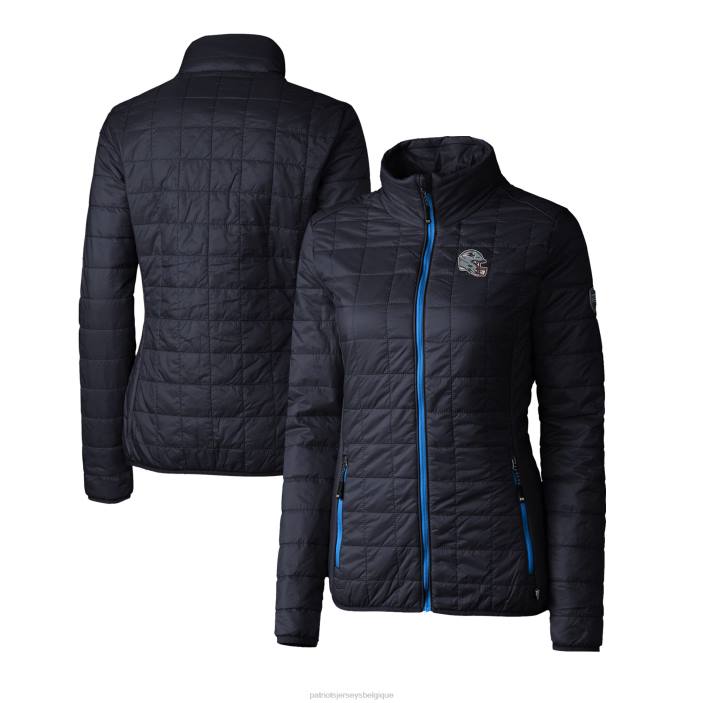 Patriots Jersey femmes cutter & buck bleu marine casque logo rainier primaloft eco veste matelassée zippée sur toute la longueur vêtements 864Z873
