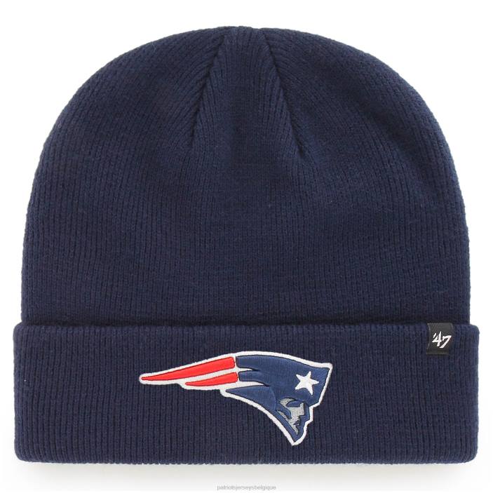 Patriots Jersey Hommes 47 bonnet basique en maille à revers bleu marine accessoires 864Z277