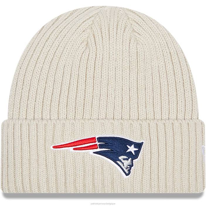 Patriots Jersey Hommes bonnet new era cream core classic stone en tricot à revers accessoires 864Z464
