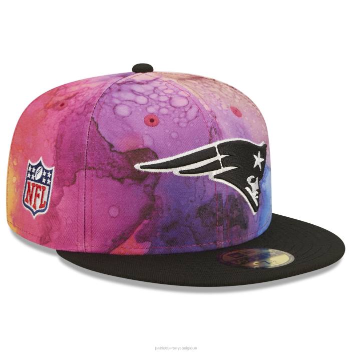 Patriots Jersey Hommes casquette ajustée 2022 nfl crucial catch 59fifty new era rose/noir accessoires 864Z184