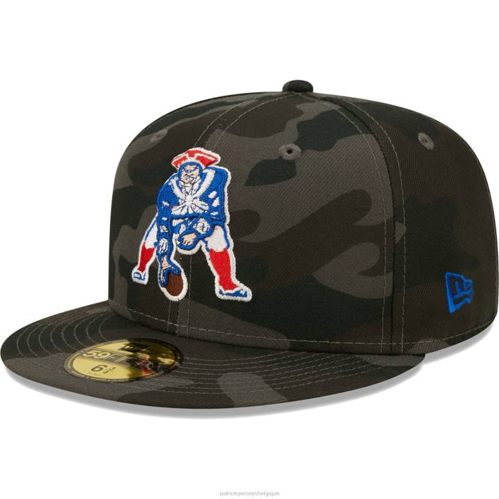 Patriots Jersey Hommes casquette ajustée 59fifty camouflage noire à logo rétro new era accessoires 864Z215
