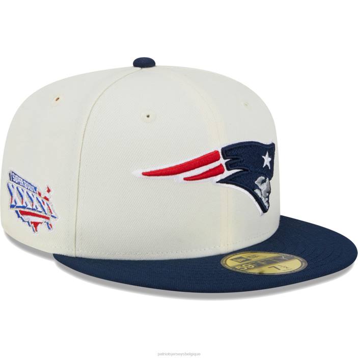Patriots Jersey Hommes casquette ajustée 59fifty rétro crème new era accessoires 864Z187