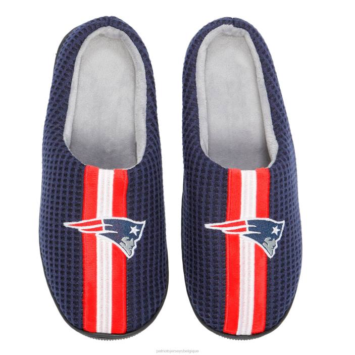 Patriots Jersey Hommes chaussons à glissière en mousse à mémoire de forme à rayures bleu marine foco chaussure 864Z99