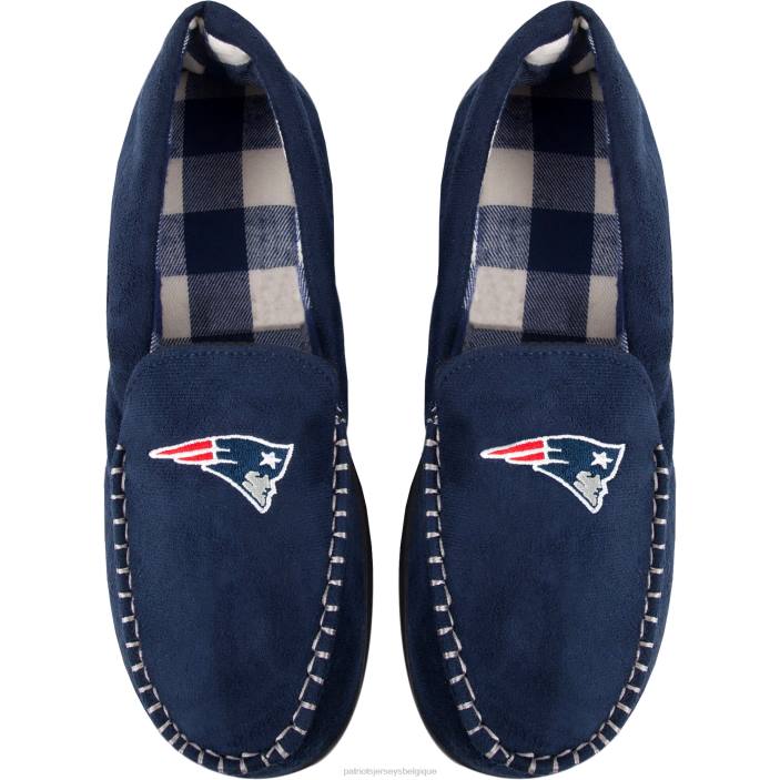 Patriots Jersey Hommes pantoufles mocassins en flanelle avec logo de l'équipe foco chaussure 864Z107