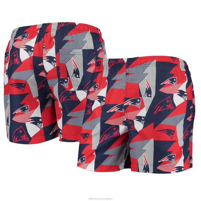 Patriots Jersey Hommes foco maillot de bain imprimé géo bleu marine/rouge vêtements 864Z1766