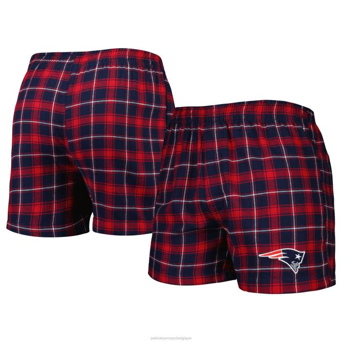 Patriots Jersey Hommes concepts sport boxer en flanelle bleu marine/rouge vêtements 864Z1751