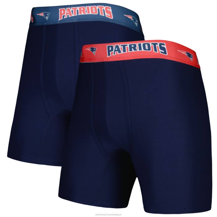 Patriots Jersey Hommes concepts sport ensemble de 2 boxers bleu marine/rouge vêtements 864Z1753