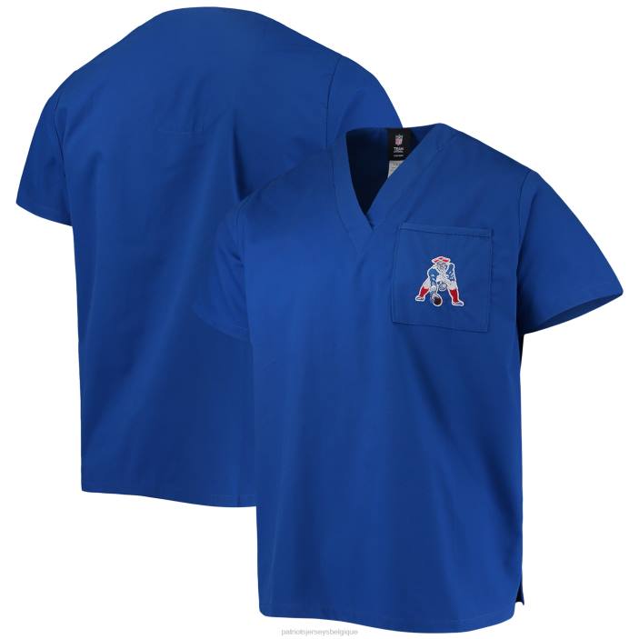 Patriots Jersey Hommes concepts sport top médical à col en v royal vêtements 864Z1645