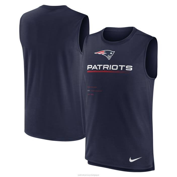 Patriots Jersey Hommes débardeur nike bleu marine muscle trainer vêtements 864Z1783