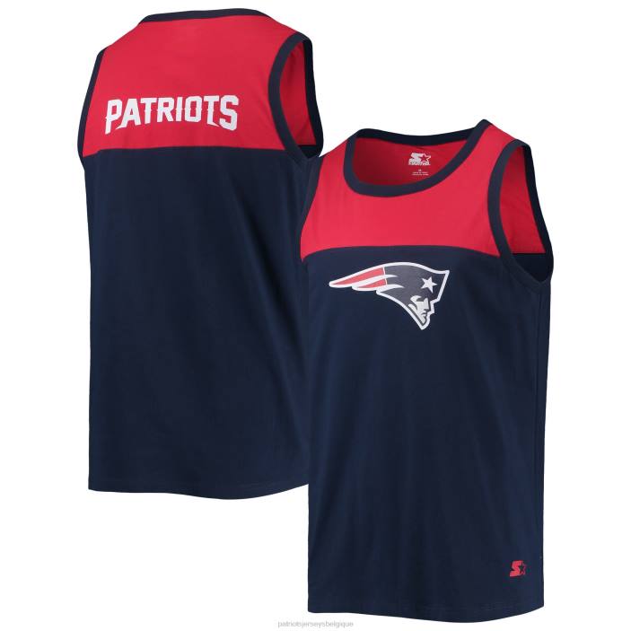 Patriots Jersey Hommes débardeur starter bleu marine/rouge team touchdown vêtements 864Z1904